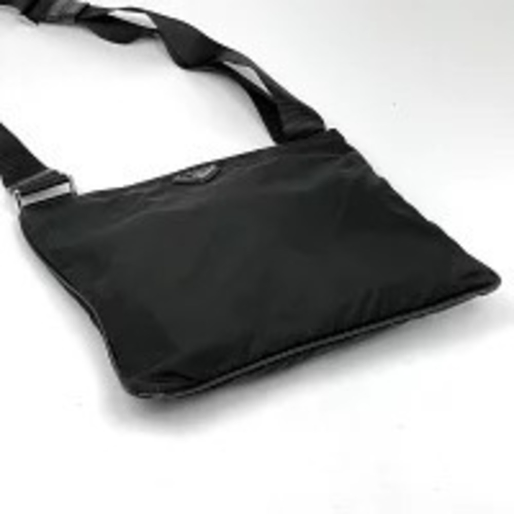 Prada Black Plate Nero Shoulder Bag Black